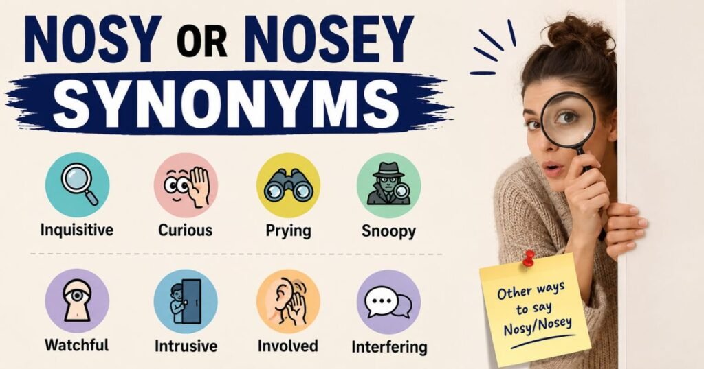 Nosy or nosey synonyms