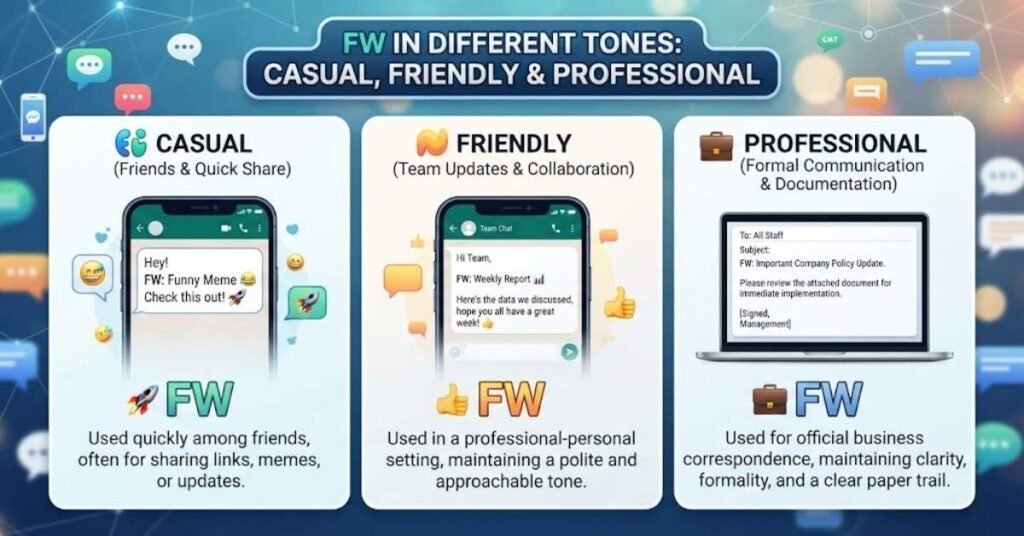 FW in Different Tones: Casual, Friendly & Professional